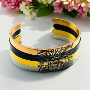 Personalized Fingerprint Cuff | Actual Thumbprint Bracelet | Custom Memorial | Keepsake Jewelry | Gift for Mom