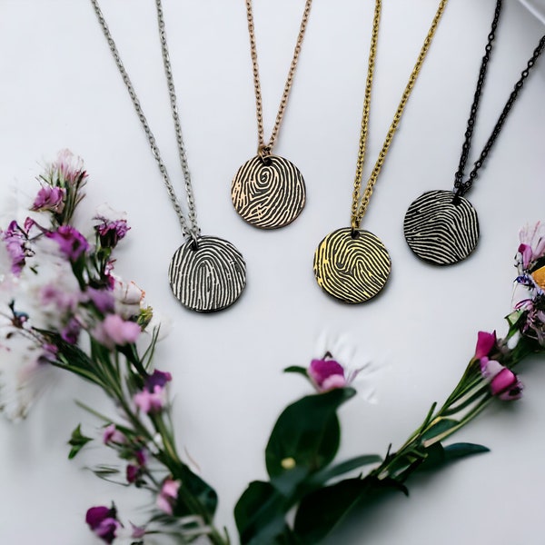 Actual Fingerprint Necklace | Finger Print Necklace | Keepsake Necklace | Personalised Necklace