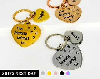 Mummy Belongs To Keyring | Gifts For Her | Mothers Day Gift | Keychain Gift for Mum | Family Keyring