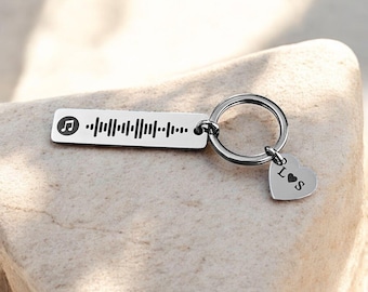 Gepersonaliseerde Spotify-sleutelhanger met hart | Muzieksleutelhanger | Gepersonaliseerde cadeau | Muziekcadeau-sleutelhanger | Sleutelhanger op maat