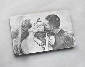 Personalised Photo Wallet Card | Metal Wallet Insert | Gift for Husband or Boyfriend | Custom Card for Military Deployment | Anniversary