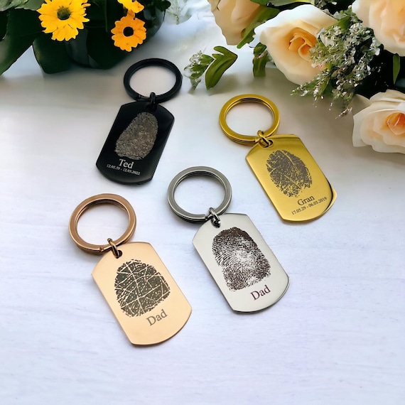 Personalised fingerprint keyring hot sale