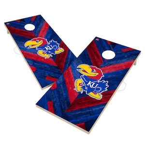 Kansas Jayhawks Backyard 2x4 Cornhole Board Set - Officially Licensed NCAA Outdoor Cornhole Boards