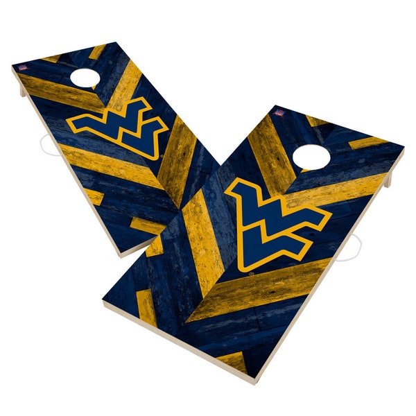 West Virginia University Mountaineers WVU Backyard 2x4 Cornhole Board Set - Officially Licensed NCAA Outdoor Cornhole Boards