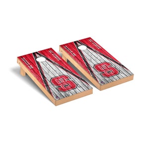 North Carolina State Wolfpack Triangle Cornhole Board Set - Officially Licensed NCAA Outdoor Cornhole Boards