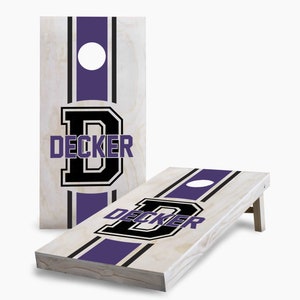 Personalized Name and Initial Cornhole Set - Includes Boards, Bags & More - Outdoor Lawn Game for Tailgating