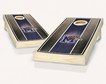 Cornhole Game Set: Memphis Tigers Design - Folding Legs, Outdoor Play