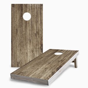 Wood Plank 1 Cornhole Set - Includes Boards, Bags & More - Outdoor Lawn Game for Tailgating