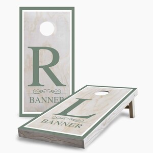 Personalized Initials and Name on Wood Cornhole Set - Includes Boards, Bags & More - Outdoor Lawn Game for Tailgating