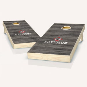 Officially Licensed Davidson Distressed Cornhole Set - Includes Boards, Team Bags & More - Outdoor Lawn Game for Tailgating