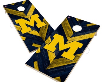 Michigan Wolverines Backyard 2x4 Cornhole Board Set - Officially Licensed NCAA Outdoor Cornhole Boards