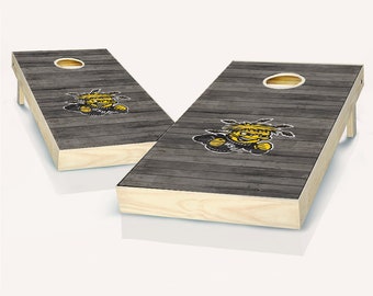 Cornhole Boards: Wichita State Shockers Team Design (Includes Bags & Folding Legs)
