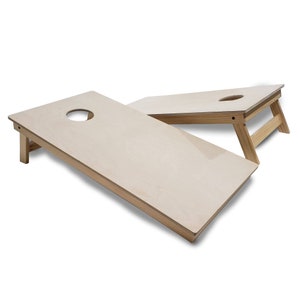 Plain Unfinished Cornhole Board Set - Comes With 2 Boards and 8 Bags + Optional Accessories - Outdoor Lawn Game for Tailgating