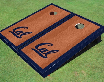 UC Berkeley Cornhole Boards: Golden Bears Navy, Rosewood Borders