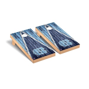 North Carolina Tar Heels Triangle Cornhole Board Set - Officially Licensed NCAA Outdoor Cornhole Boards