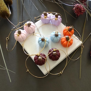 Pendientes de calabaza, pendientes de aro de calabaza