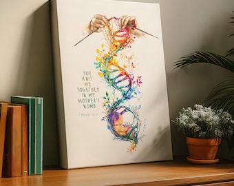 You Knit Me Together, Christian Biblical Artwork on Canvas