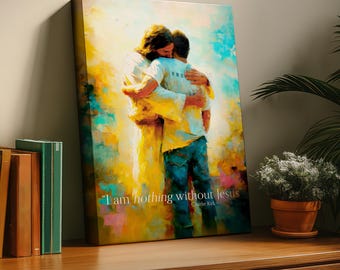 I am nothing without Jesus -- Wall Art, Stretched Canvas, Jesus Art, Charlie Kirk