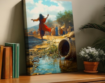 The Woman at the Well  -- Wall Art, Stretched Canvas, Jesus Art