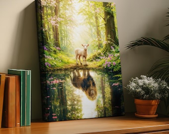 The Lion and the Lamb -- Wall Art, Stretched Canvas