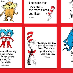 Dr. Seuss Notizbuch Seiten, Dr. Seuss Briefpapier, Kinder Spielzimmer Poster, Dr. Seuss Wandposter, Kinderbuch Zitate