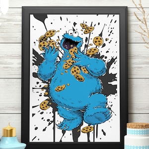 Cookie Monster Print: Playful Sesame Street Kids Room Decor (Digital Download)
