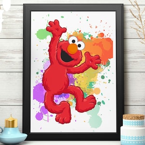 Elmo Sesame Street Poster: Playful Kids Bedroom Decor (Digital Download)