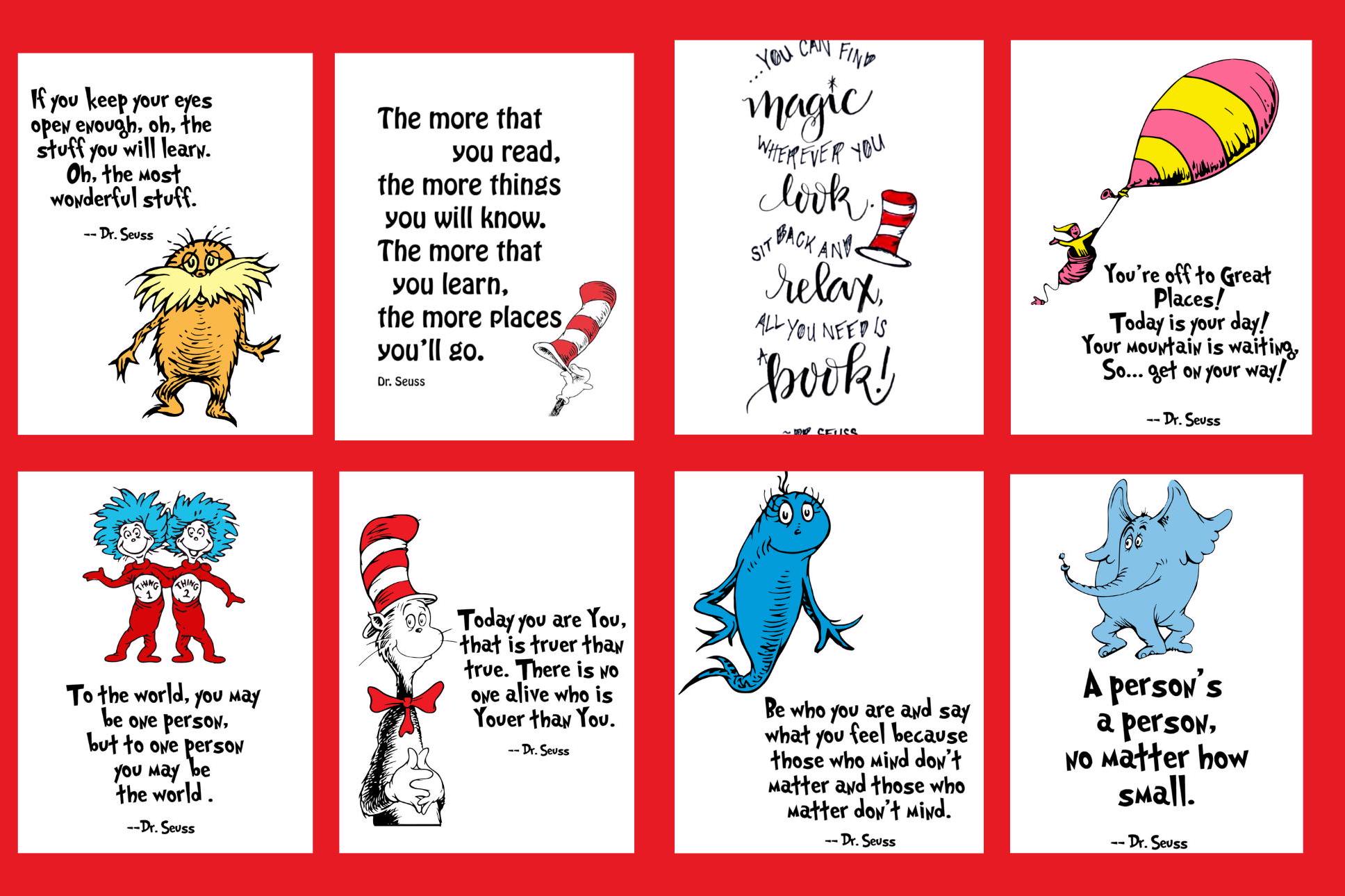 Dr Seuss Notebook Pages, Dr Seuss Stationary Paper, Kids Playroom ...
