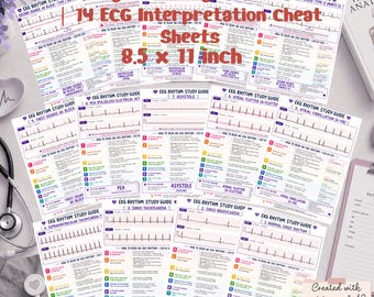 EKG Beginner Rhythm Study Guide | Printable Cardiac Nursing Notes | ECG Interpretation PDF
