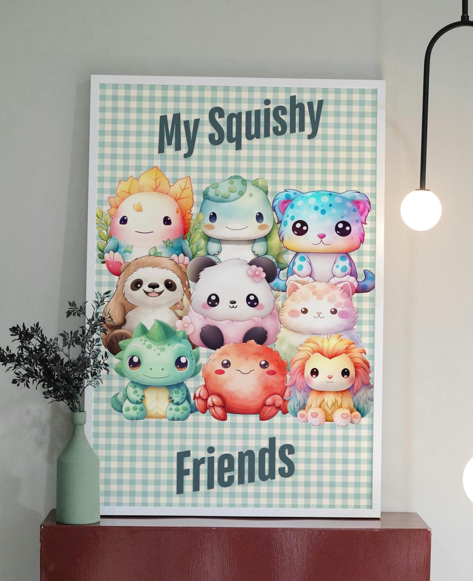 Squishmallow Friends Wall Art, Kids Playroom Wall Decor, Kids Bedroom ...