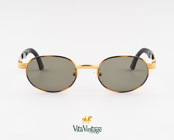 Sting 4089 sunglasses, 90s gold oval tortoise wom… - image 2