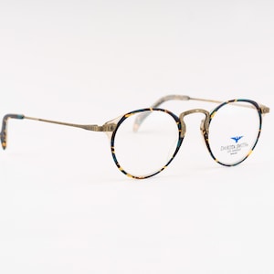 Dakota Smith Vintage Round Eyeglasses: Blue Tortoiseshell Frames, New Old Stock
