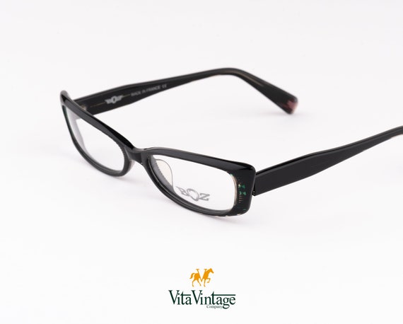 Boz Daphnee vintage eyewear, 90s black rectangle … - image 5