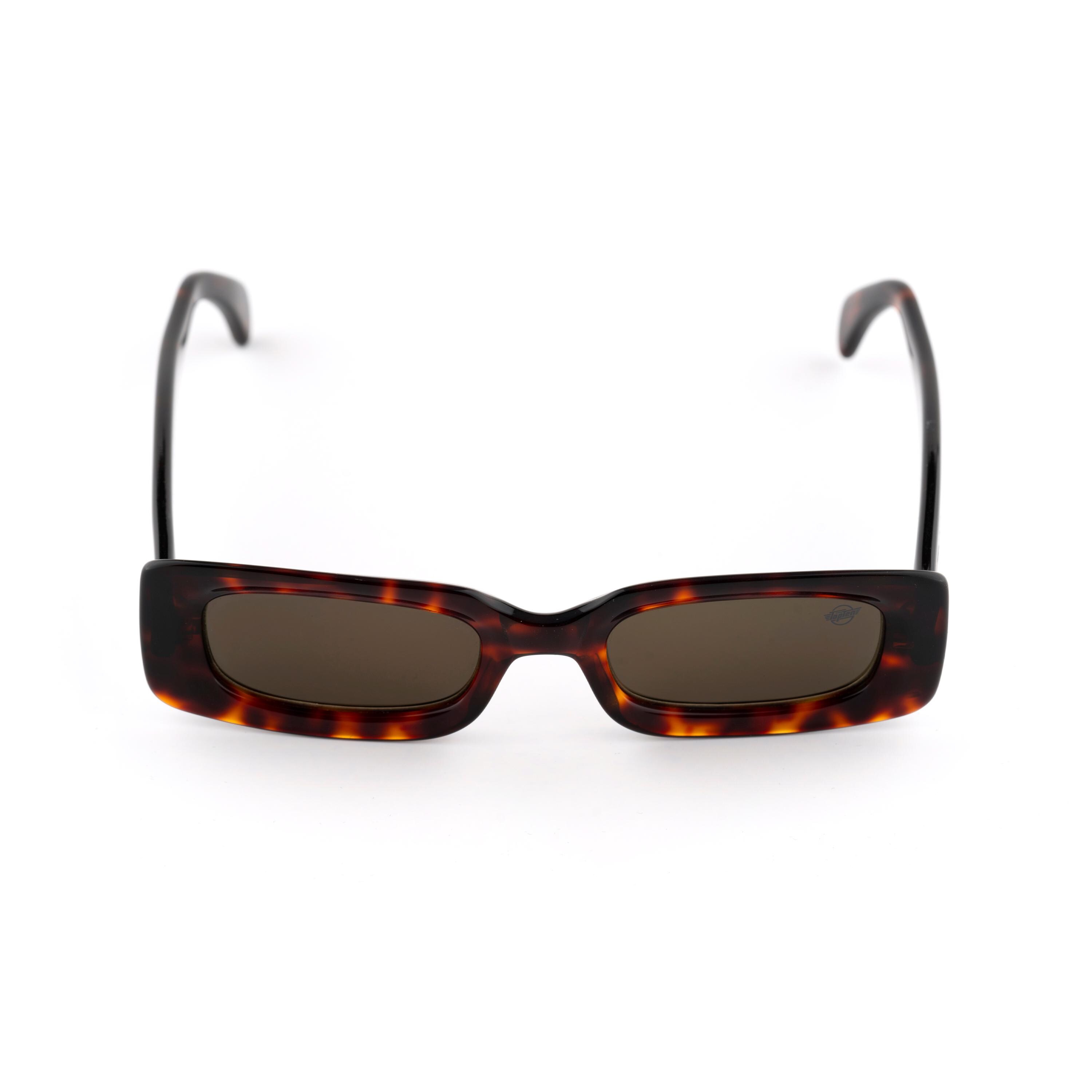 Chunky Tortoise Rectangle Sunglasses, 90s Y2K Vintage Italy  display picture 1