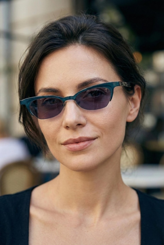 Blue Titanium Cat Eye Sunglasses, Jean Francois Rey 90s  display picture 1