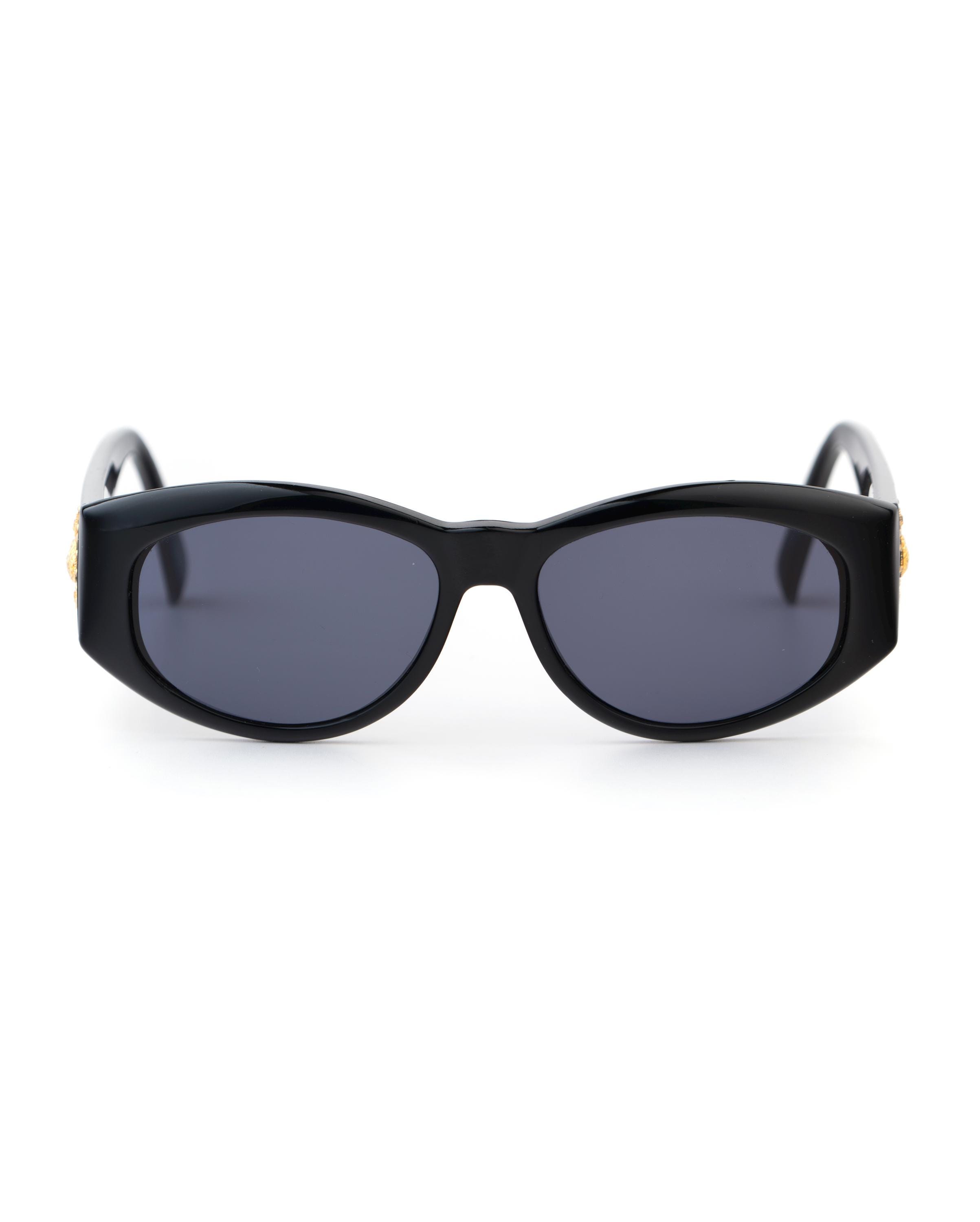 Gianni Versace 4V4 Vintage Sunglasses, Black Gothic Cross Detail