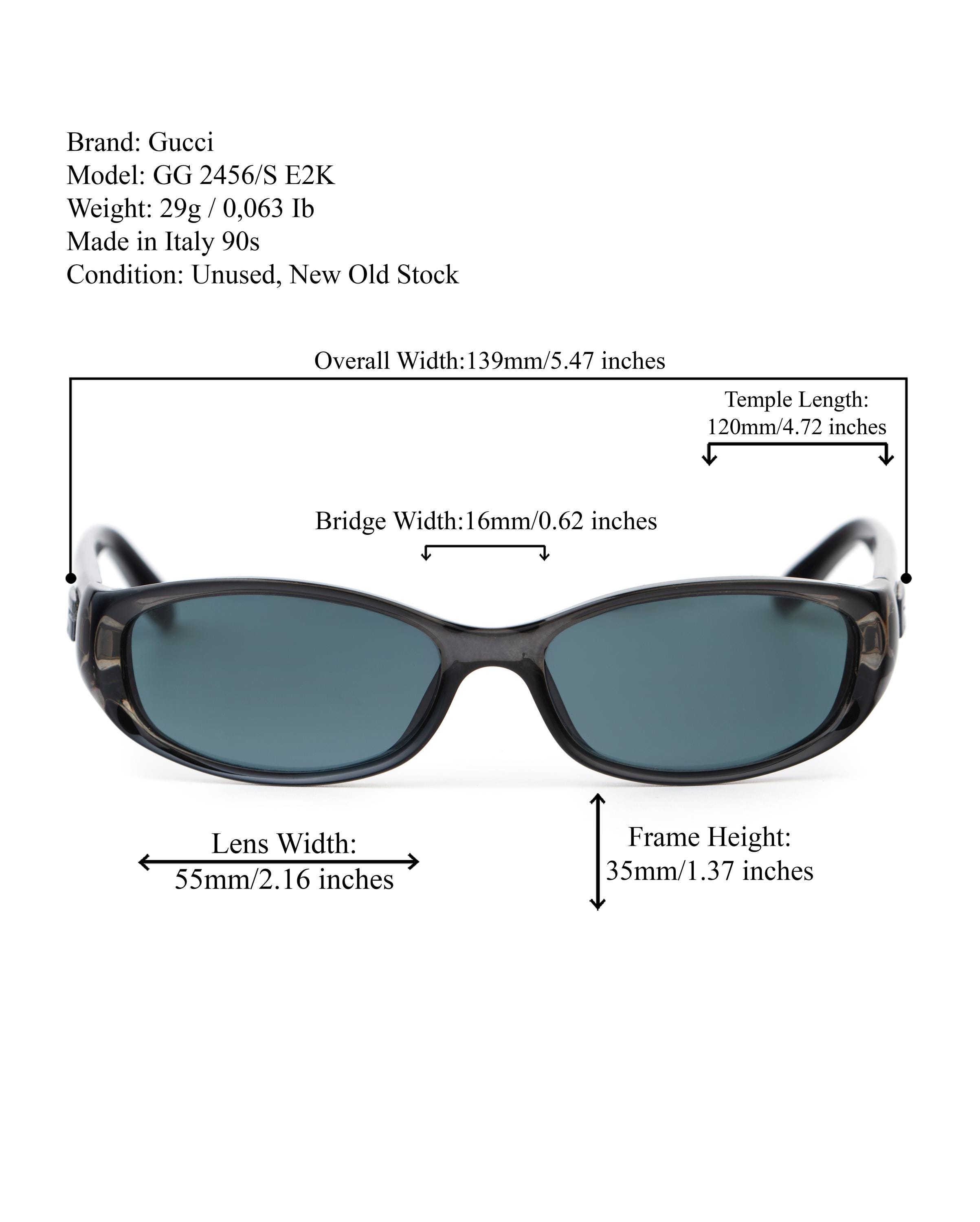 Gucci Sunglasses GG 2456, Smoke Clear Translucent, Blue Lens