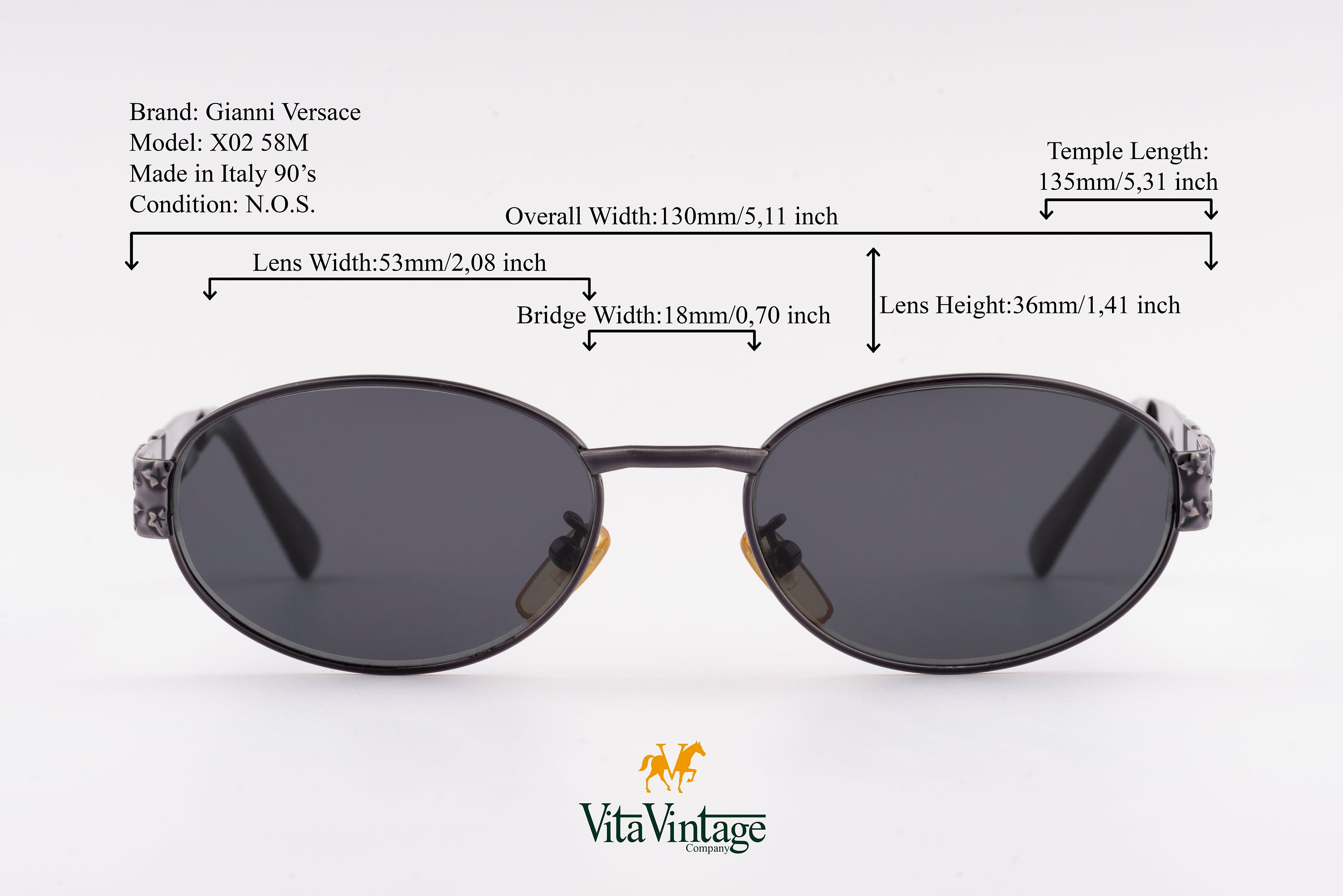 gianni versace サングラス　90s ウェリントン型 New Never Worn Vintage Gianni Versace 1990 Rare Sunglasses
