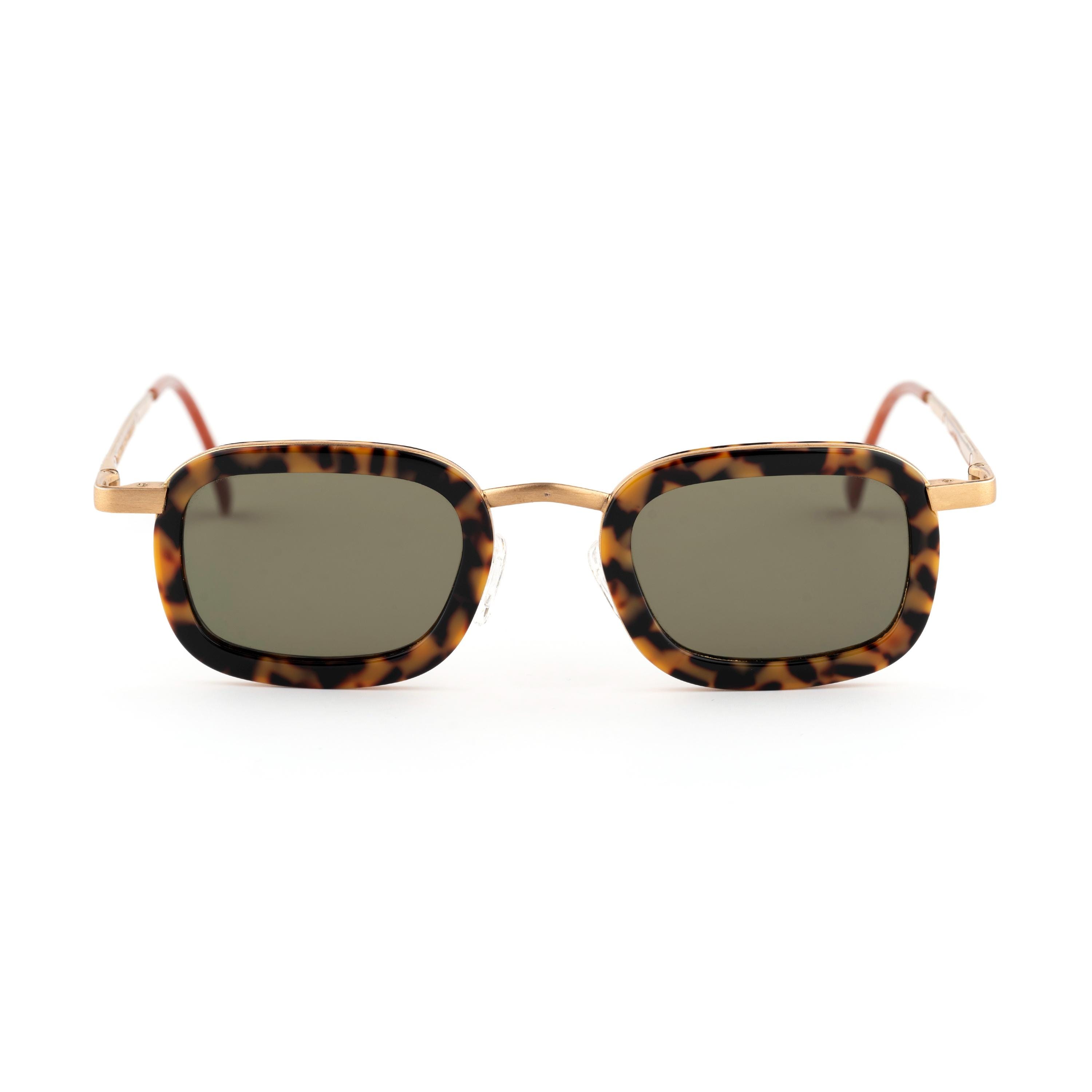 Gian Franco Ferre Slim Rectangle Sunglasses, Tortoise Gold Frame