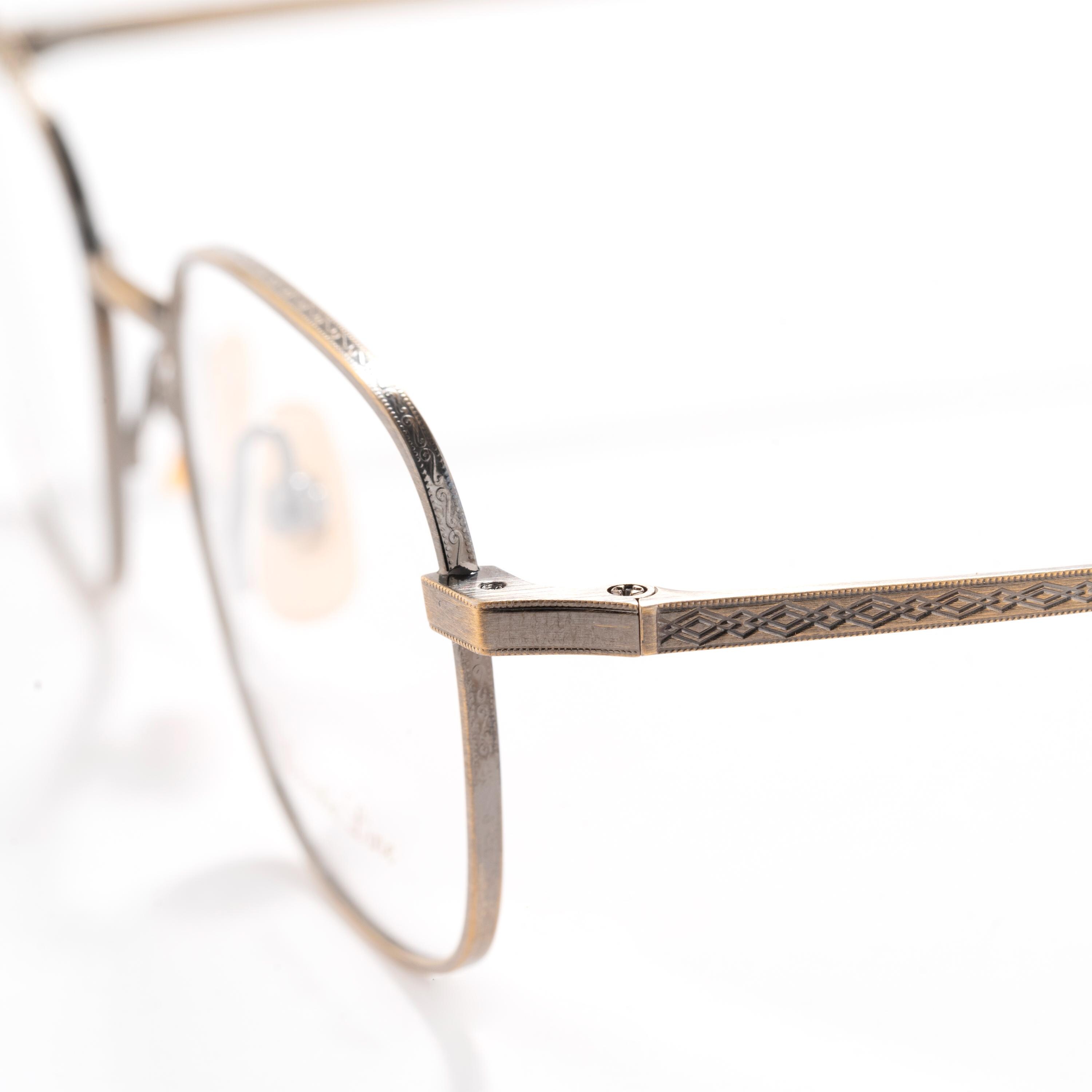 Elegant Antique Gold Titanium Glasses, Acoustic Line Japan AL 055