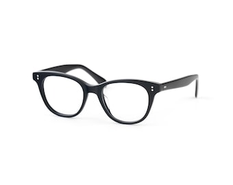 Gafas VLux Club hechas a mano en Italia / Montura gruesa de acetato negro / Gafas ópticas clásicas estilo ojo de gato / VLux Club 5408