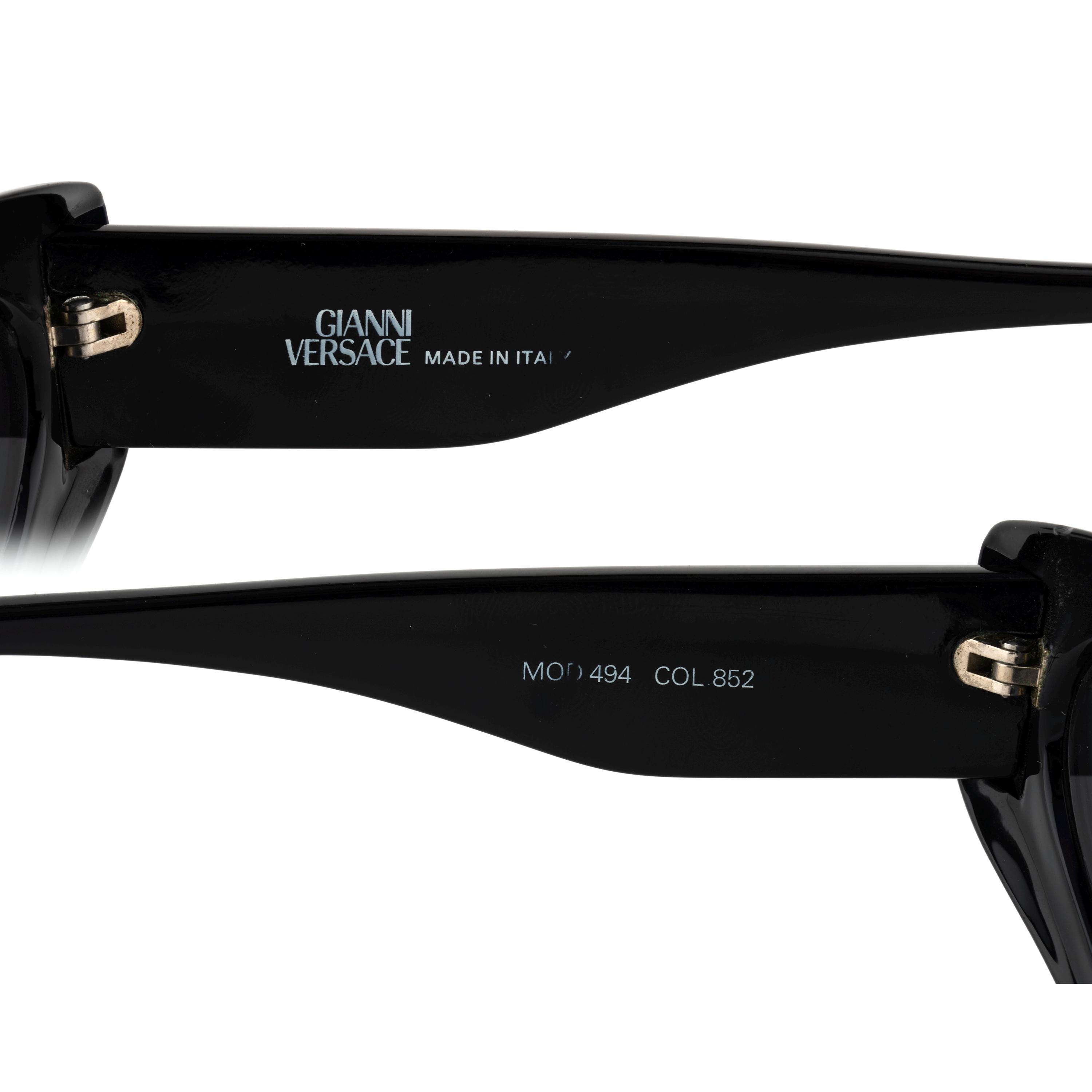 Gianni Versace 90s Sunglasses, Black Cat Eye Frame, Wide Fit 145mm