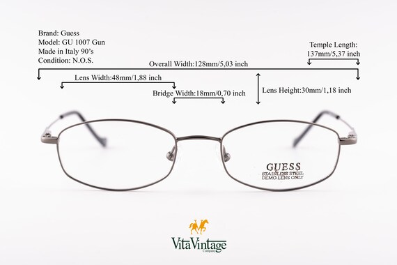 Vintage Guess eyeglasses, 90s rectangle gray unis… - image 8
