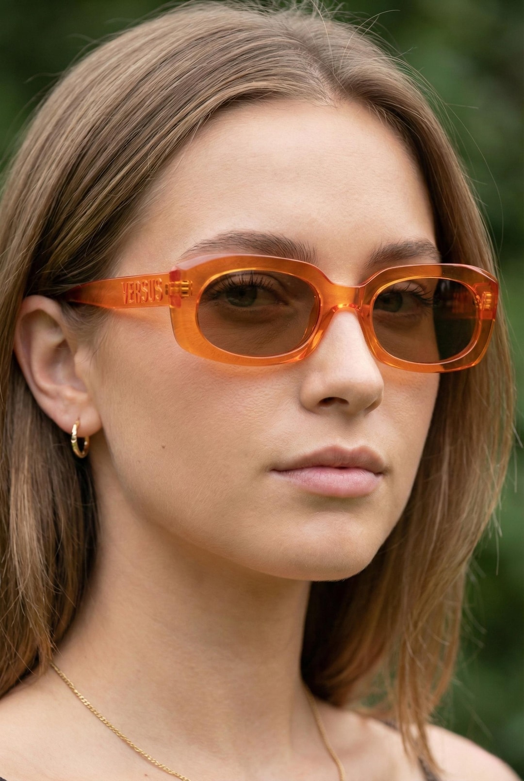 Versus Gianni Versace E33 Vintage Sunglasses, 90s Orange