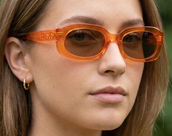 Versus Gianni Versace E33 Vintage Sunglasses, 90s Orange