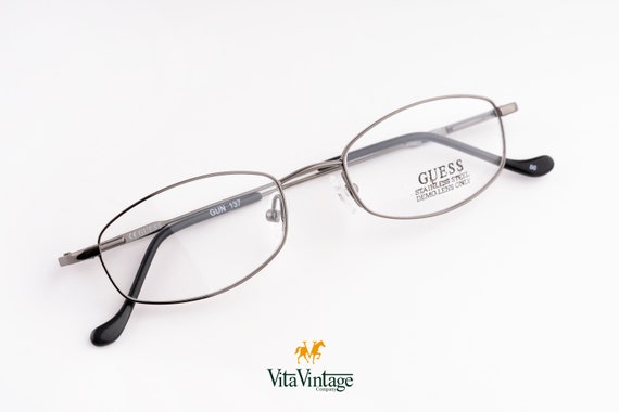 Vintage Guess eyeglasses, 90s rectangle gray unis… - image 7