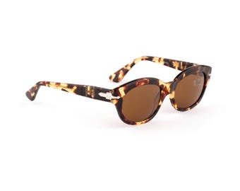 Persol Ratti 830 Vintage Sunglasses, 80s Tortoise Cat Eye, Wide