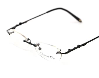 Rimless Oval Glasses, Christian Dior Titanium, Petite Fit 127mm