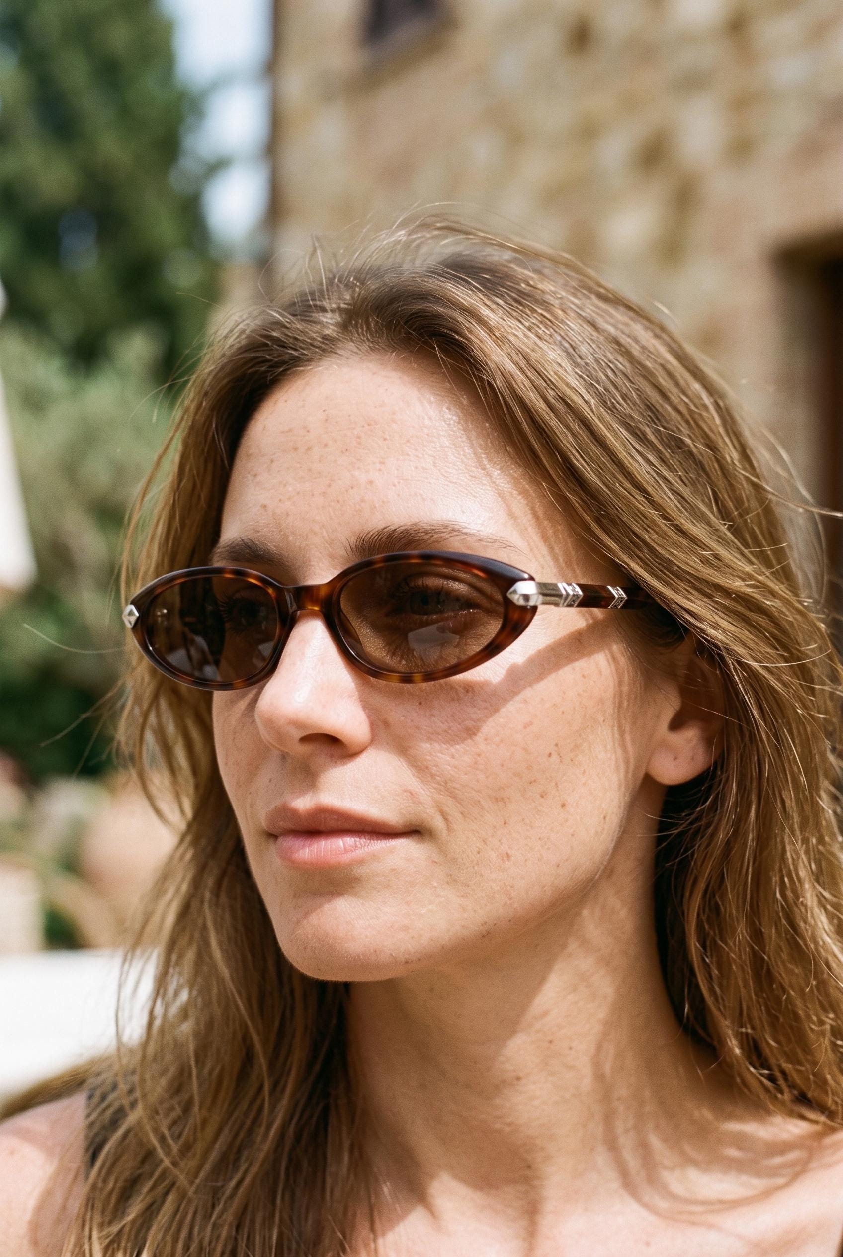 Gianfranco Ferre Vintage 90s Sunglasses | Oval Tortoise Frame Made