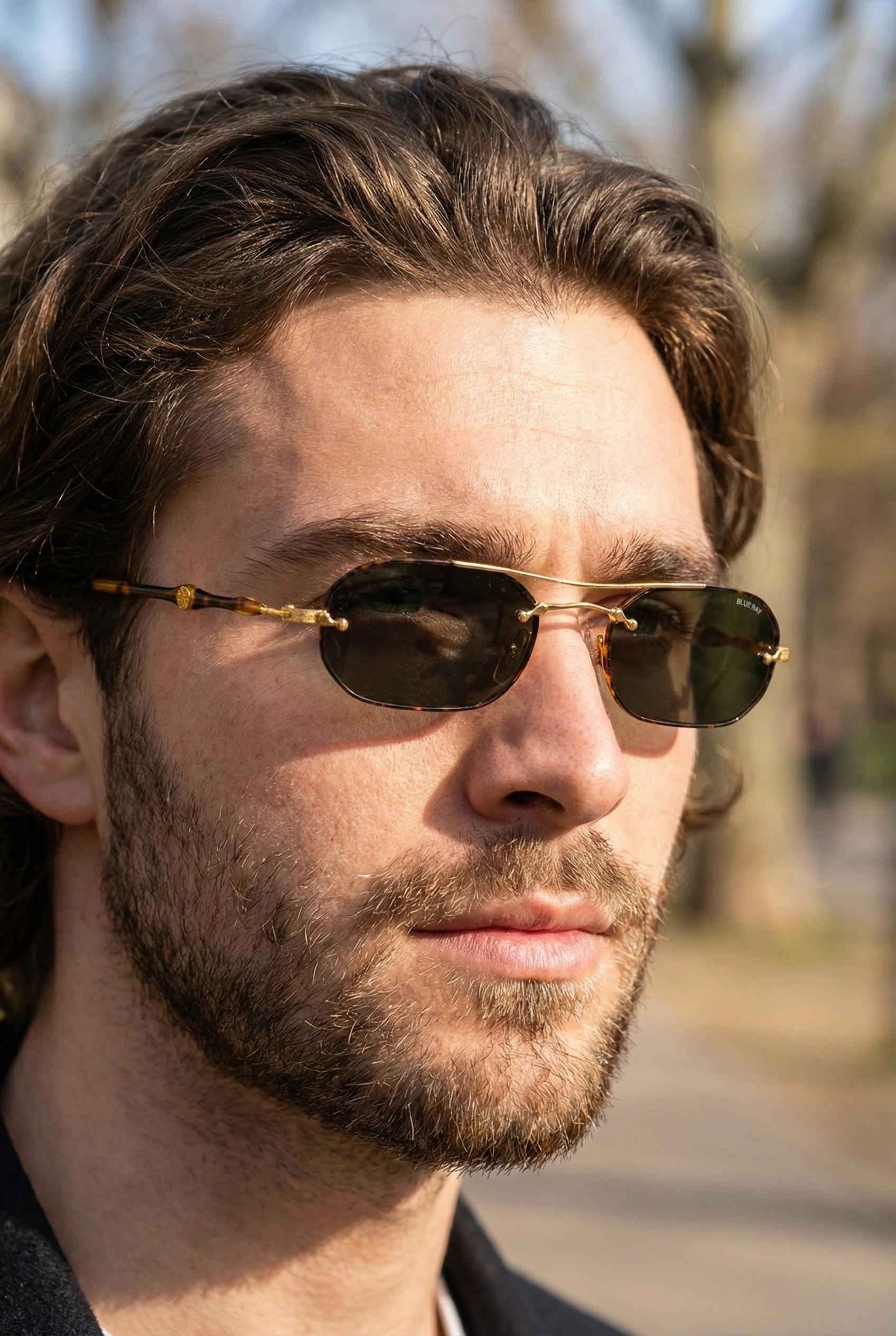 Blue Bay Safilo Vintage Sunglasses, 90s Italian Gold 